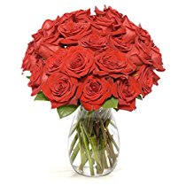 Benchmark Bouquets 2 Dozen Red Roses, With Vase